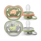 AVENT Ultra Air Orthodontische Silicone Nachtknuffel met ring voor 6-18 maanden 2 stuks Grey-Edge [SCF085/60]