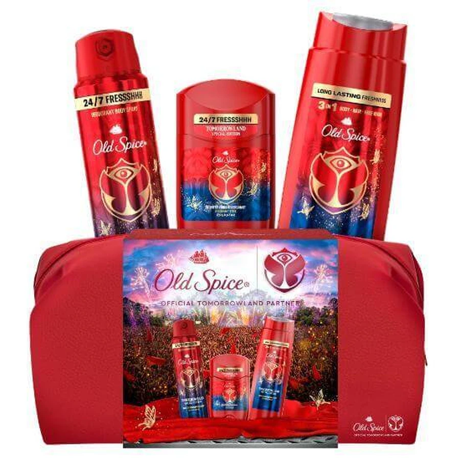 OLD SPICE Rockstar Tomorrowland Set Deodorant Spray, 150ml & Deodorant Stick, 50ml & Gel de duș & Șampon, 250ml