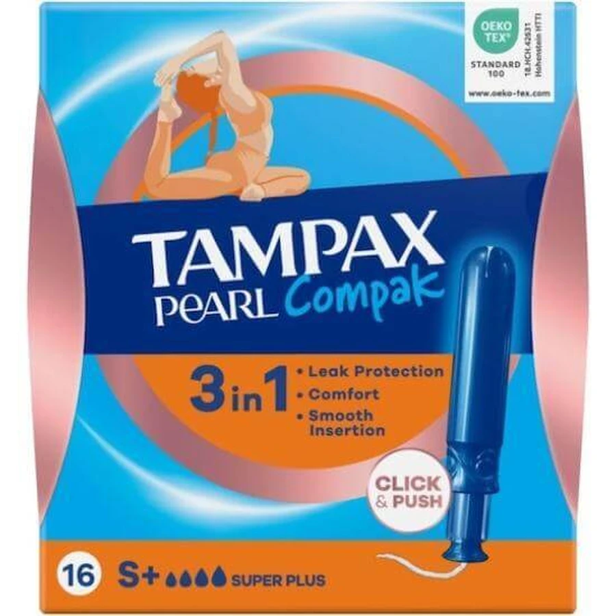 TAMPAX Compak Pearl Super Plus Tampones con aplicador 16 unidades