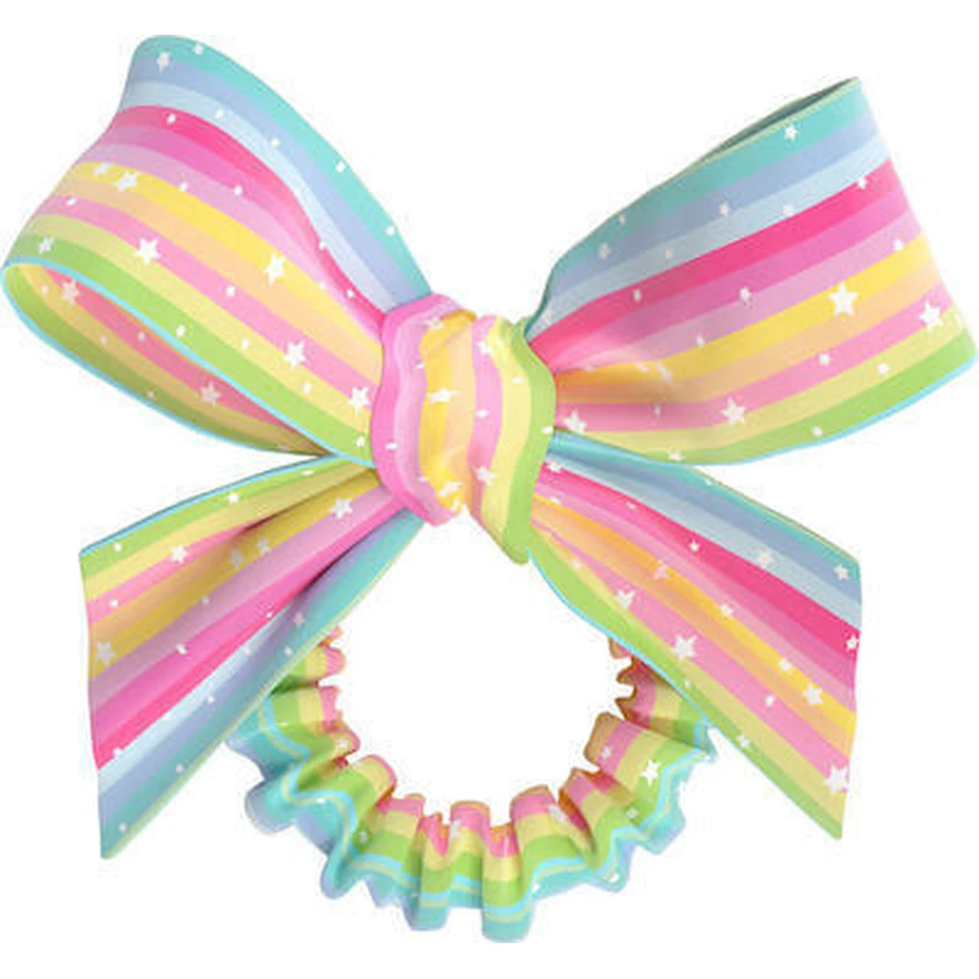 Invisibobble Slim Sprunchie Kids w.Bow Let's Chase Rainbows Kids Non-Destructive Hair Ribbon x1