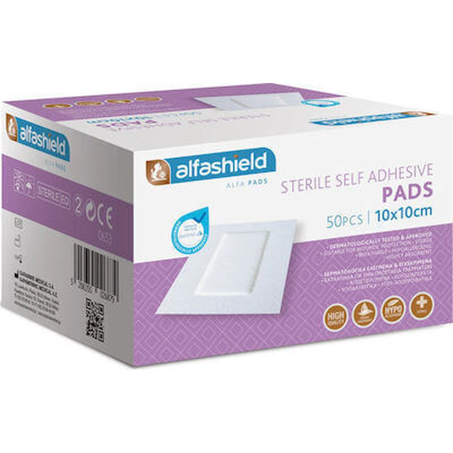 ALFASHIELD Steriele Zelfklevende Patches 10x10cm 50 Stuks