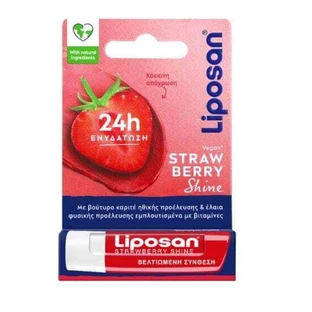 LIPOSAN Lip Balm Strawberry Shine Stick à lèvres hydratant au parfum de fraise 4.8g
