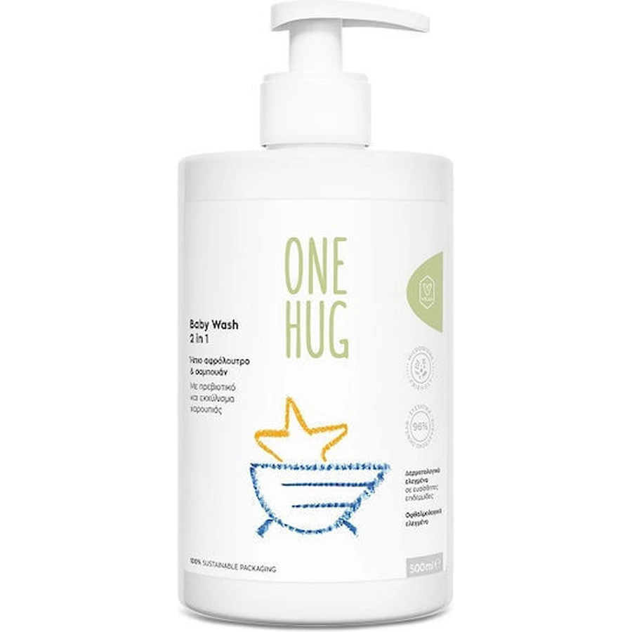 ONE HUG Baby Wash 2 in 1 - Reinigungsgel für empfindliche Babyhaut und Haare 500ml
