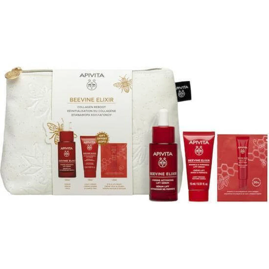 APIVITA Promo Beevine Elixir Routine Activerend Serum voor Versteviging & Lifting 30ml & Geschenk Anti Rimpel Crème voor Versteviging & Lifting Lichte Textuur 15ml & Geschenk Anti Rimpel Crème voor Ogen & Lippen 1,5ml
