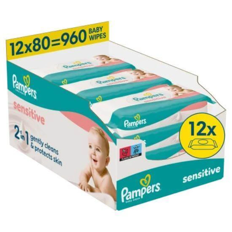 PAMPERS Feuchttücher Baby Sensitive 12x80 960 Stück