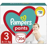 PAMPERS Höschenwindeln Babywindeln Pull-up Windeln Nr. 3 6-11kg Monatspackung 204 Stück