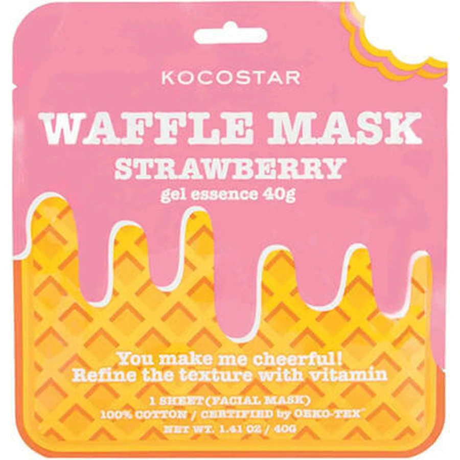 KOCOSTAR Waffle Face Mask Truskawkowa maseczka oczyszczająco-nabłyszczająca do cery tłustej 1 szt.: ceny i cechy