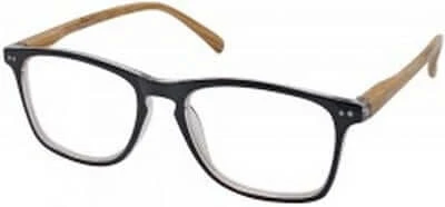 EYELEAD Leesbril-Presbyopie Zwart Met Houten Arm Rood E211 +2,00