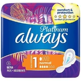ALWAYS Platinum Comfort & Bescherming Ultra Normal Plus Pads met Vleugels voor Normale Vloei Maat 1, 8 stuks