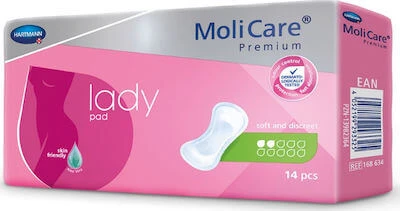 MOLICARE Premium Lady Pad Damespads Light Flow Acryl Pads 2 druppels 14 Stuks