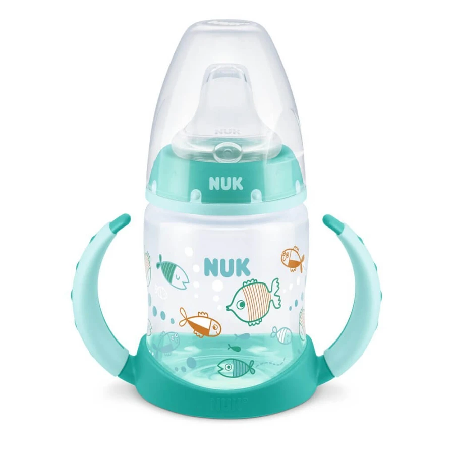 NUK First Choice Biberón Entrenamiento Biberón con dos asas y boquilla de silicona para 6-18 meses 150ml 10.743.943 - Verde