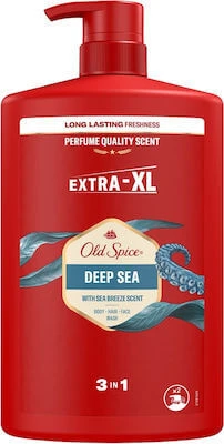 OLD SPICE Deep Sea 3in1 Douche & Shampoo Gel Mannen Douchegel Shampoo voor Lichaam Haar & Gezicht 1000ml