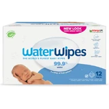 WATERWIPES Wipes with 99.9% Water, Alcohol & Parabens free (12 Packs of 60 pieces) 720 Pieces