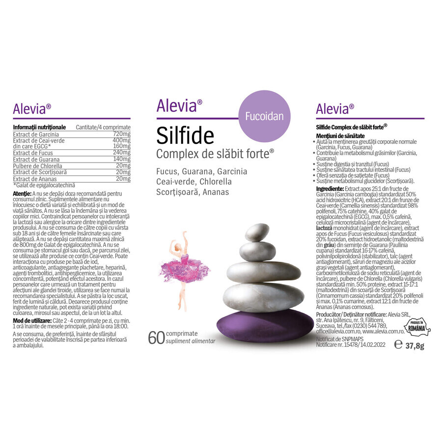 Silfide Complexe Perte de poids, plus Fucoïdane, 60 comprimés, Alevia