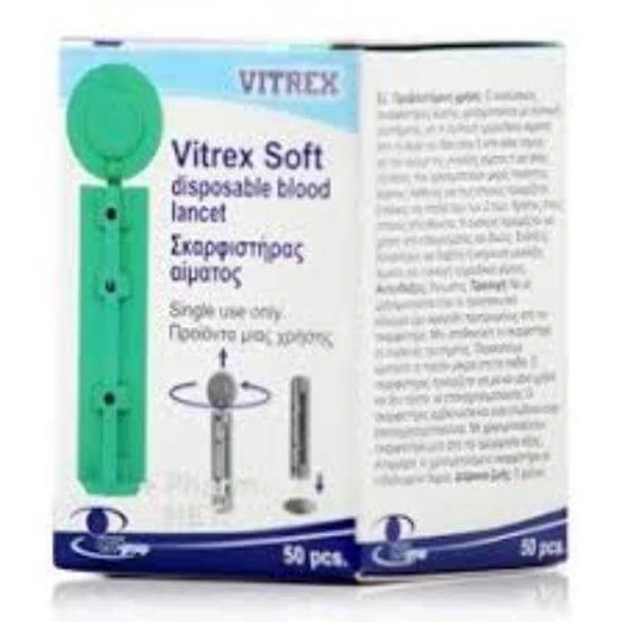 WIN MEDICA Lancets Vitrex Soft Blood Glucose Testers 50 pieces