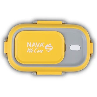 NAVA Stainless Steel Rectangular Food Container We Care Yellow 800ml (10-262-008)