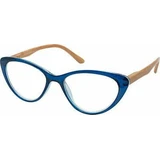 EYELEAD Presbyopie - Lesebrille Rot Blau Schmetterling mit Holzbügel E205 +1.50