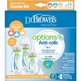 DR BROWN'S Set of 3 Plastic Bottle Options+ Anti-Colic Bottles With Silicone Nipple For 0+ Months 2x270ml & 1x150ml WB 03606