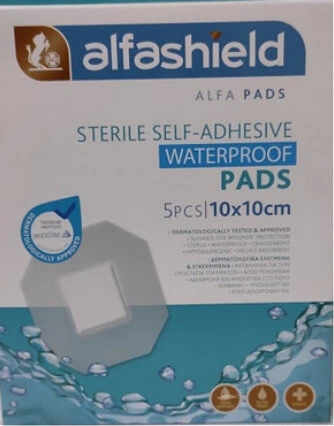 ALFASHIELD Waterdichte Steriele Stickers 10x10cm 5 Stuks