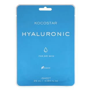 KOCOSTAR Hyaluron Sheet Face Mask Gezichtsmasker met 6 verschillende soorten hyaluronzuur 1 Stuks