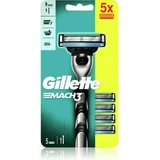 GILLETTE Mach3 Cabezales de Afeitado de Repuesto 5 Piezas + Regalo Mango Máquina de Afeitar Mach3 1 Pieza