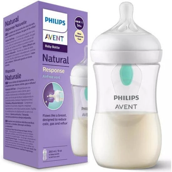 AVENT Plastic Fles 3-6m Luchtvrije anti-koliekfles met siliconenspeen 260ml