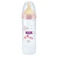 NUK Nuevo Biberón Clásico de Plástico con Tetina de Goma De 6-18 Meses 250ml En Varios Colores - Rosa