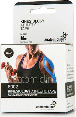 TAPE Anatomic Line Kinesiology Athletic Tape in zwarte kleur, 5cm x 5m