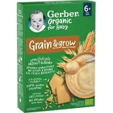 GERBER Organic For Baby Grain & Grow Cereal with Wheat Oats & Flavour Biscuit Sugar Free From 6 Months 200gr