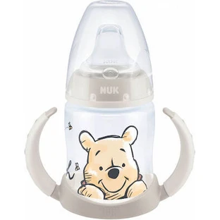 Butelka treningowa NUK First Choice Disney Kubuś Puchatek ze wskaźnikiem temperatury dla dzieci w wieku 6-18 miesięcy 150 ml 10.743.945 - szara
