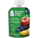 GERBER Biologische Fruit Purees Appel, Banaan, Bosbes & Framboos Vanaf 6 maanden 90g
