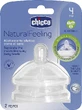 CHICCO Natural Feeling Adjustable Flow Silicone Nipple 4m+ x2