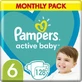 PAMPERS Scutece pentru copii Active Baby No.6 13-18Kgr 128 bucăți Pachet lunar