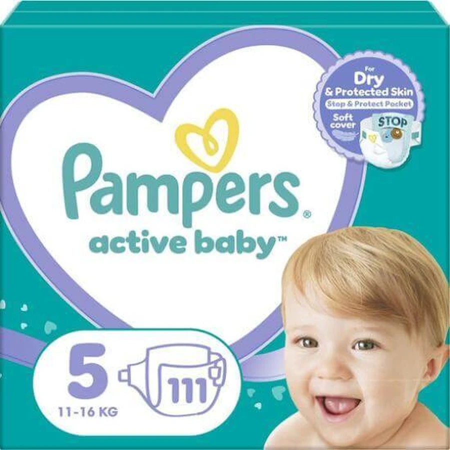 PAMPERS Active Baby No5 Für 11-16 kg 111 Stück