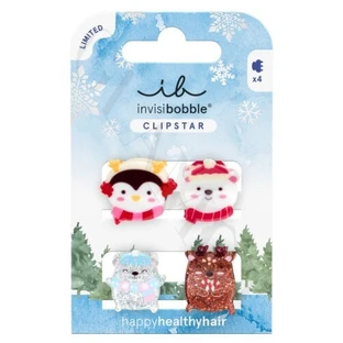 AMBITAS Invisibobble Kids Clipstar Cozy Snowy Friend 4 Piezas