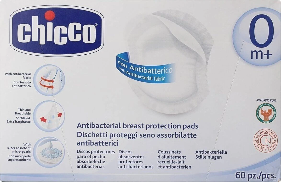 CHICCO Borstkompressen Antibacteriële Borstkompressen x60 Stuks