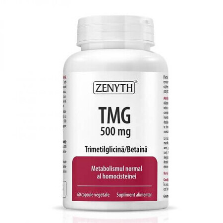 TMG, 500 mg, 60 capsules, Zenyth