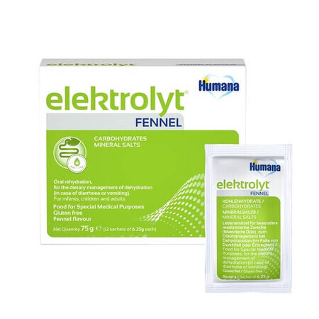 Elektrolyt au fenouil, 75g, Humana