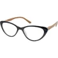 EYELEAD E204 Okulary do prezbiopii Czarny Motyl z drewnianym ramieniem 2.75