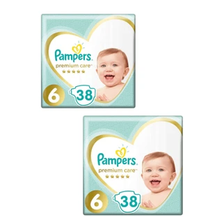 PAMPERS Premium Care N6 Para 13+kg 76 Piezas ( 2 Paquetes de 38 Piezas )