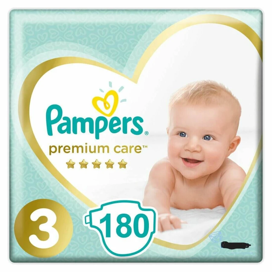 PAMPERS Scutece pentru copii Premium Care No.3 5-9Kgr 180 bucăți