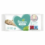 PAMPERS Sensitive Wipes Baby-Feuchttücher 0% Plastik, Parfüm & Alkohol 52 Stück