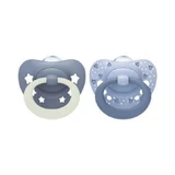 NUK First Choice Classic Day & Night Silikon Schnuller mit Etui 6-18 Monate 2 Stück