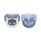 NUK First Choice Chupete Clásico Día y Noche Silicona con Funda 6-18 Meses 2 Piezas