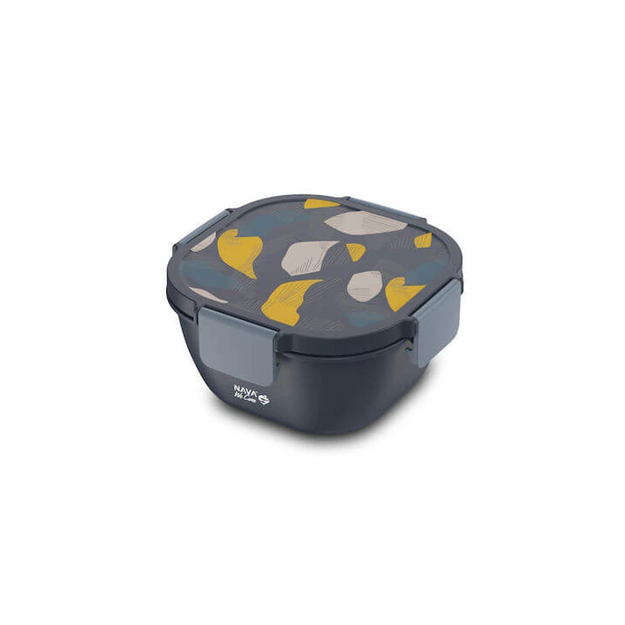 NAVA Plastic Vierkante We Care Voedselcontainer In Zwart 1700ml (10-259-001)