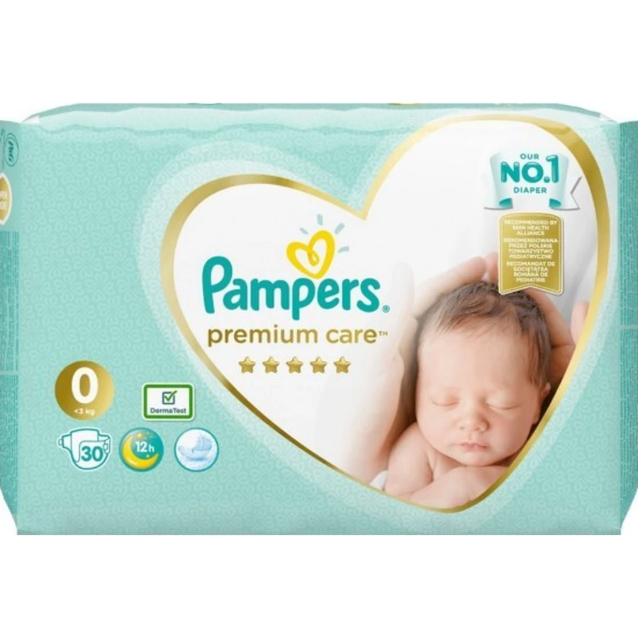 PAMPERS Pieluszki dla niemowląt Premium Care No.0 0-3Kgr 30 szt.: ceny i cechy