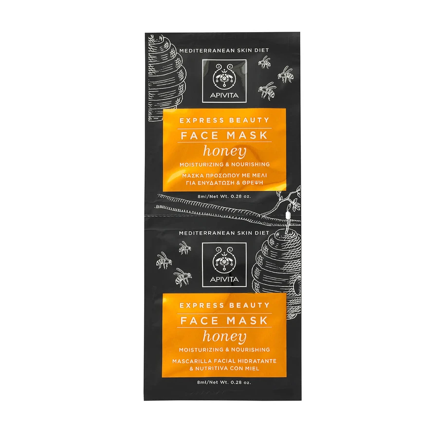 APIVITA Express Schoonheidsmasker voor Hydratatie & Voeding met Honing 2x8ml