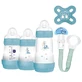 MAM Welcome To The World Juego de biberones anticólicos para 0+ meses 5 piezas 260ml Blue Boy