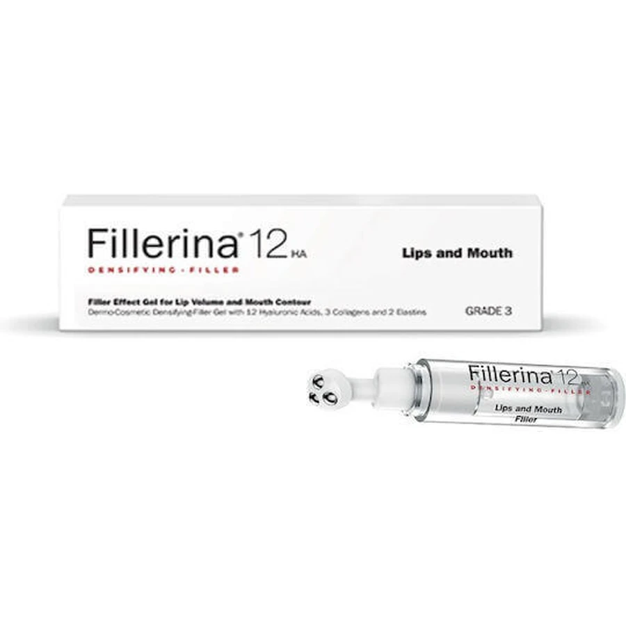 FILLERINA 12HA Gel de comblement densifiant Grade 5 pour l'augmentation du volume des lèvres et le comblement des rides périmétriques 7ml