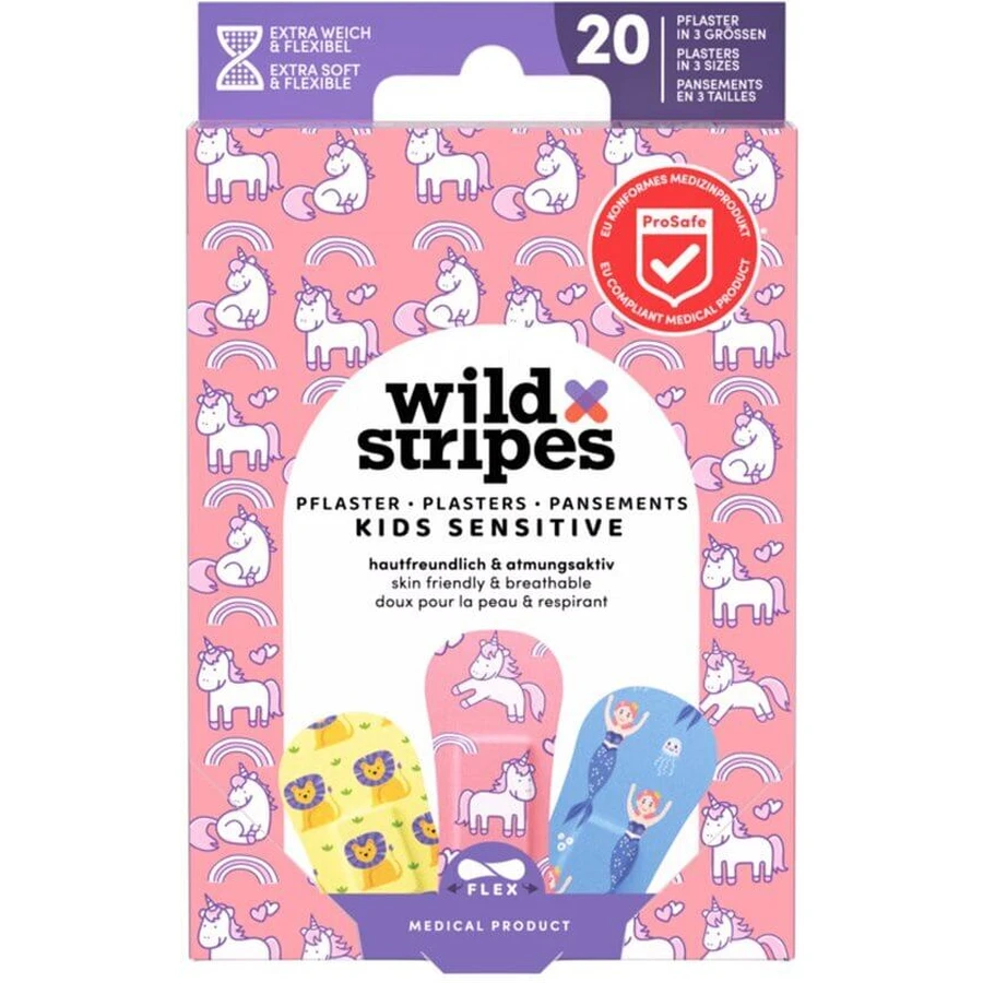 AMBITAS Autocollants de fantaisie pour enfants à rayures sauvages en 3 tailles 20 pièces